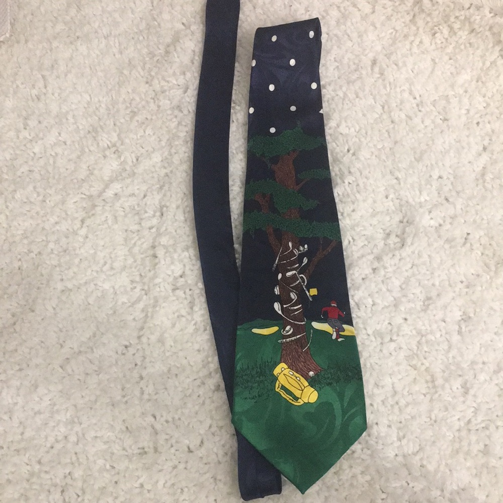 MUSEO Hand Made Christmas Santa Golfing Neck Tie